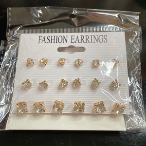 Diamond earrings (9 pairs) brand new